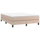 Boxspring sengeramme 140x190 cm kunstlæder cappuccinofarvet