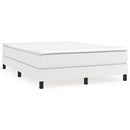 Boxspring sengeramme 140x200 cm kunstlæder hvid