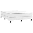 Boxspring sengeramme 140x200 cm kunstlæder hvid