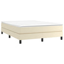 Boxspring sengeramme 140x200 cm kunstlæder cremefarvet