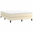 Boxspring sengeramme 140x200 cm kunstlæder cremefarvet