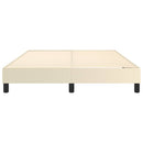 Boxspring sengeramme 140x200 cm kunstlæder cremefarvet