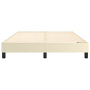 Boxspring sengeramme 140x200 cm kunstlæder cremefarvet