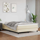 Boxspring sengeramme 140x200 cm kunstlæder cremefarvet