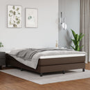 Boxspring sengeramme 140x200 cm kunstlæder brun