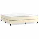 Boxspring sengeramme 160x200 cm kunstlæder cremefarvet