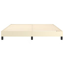 Boxspring sengeramme 160x200 cm kunstlæder cremefarvet