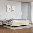 Boxspring sengeramme 160x200 cm kunstlæder cremefarvet