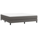 Boxspring sengeramme 160x200 cm kunstlæder grå