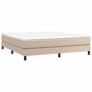 Boxspring sengeramme 160x200 cm kunstlæder cappuccinofarvet
