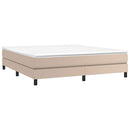 Boxspring sengeramme 160x200 cm kunstlæder cappuccinofarvet