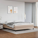 Boxspring sengeramme 160x200 cm kunstlæder cappuccinofarvet