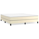 Boxspring sengeramme 180x200 cm kunstlæder cremefarvet