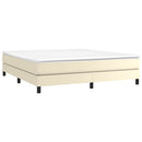 Boxspring sengeramme 180x200 cm kunstlæder cremefarvet