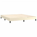 Boxspring sengeramme 180x200 cm kunstlæder cremefarvet