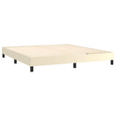 Boxspring sengeramme 180x200 cm kunstlæder cremefarvet