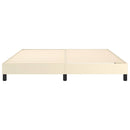 Boxspring sengeramme 180x200 cm kunstlæder cremefarvet