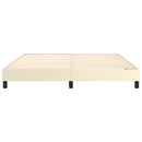 Boxspring sengeramme 180x200 cm kunstlæder cremefarvet