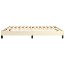 Boxspring sengeramme 180x200 cm kunstlæder cremefarvet