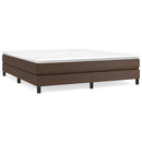 Boxspring sengeramme 180x200 cm kunstlæder brun