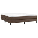 Boxspring sengeramme 180x200 cm kunstlæder brun