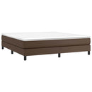 Boxspring sengeramme 180x200 cm kunstlæder brun
