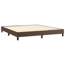 Boxspring sengeramme 180x200 cm kunstlæder brun