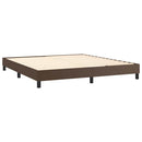 Boxspring sengeramme 180x200 cm kunstlæder brun