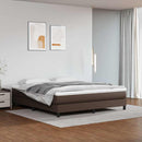 Boxspring sengeramme 180x200 cm kunstlæder brun