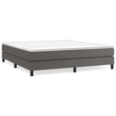 Boxspring sengeramme 180x200 cm kunstlæder grå