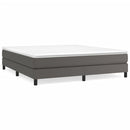 Boxspring sengeramme 180x200 cm kunstlæder grå