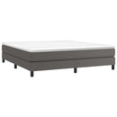 Boxspring sengeramme 180x200 cm kunstlæder grå