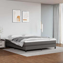 Boxspring sengeramme 180x200 cm kunstlæder grå