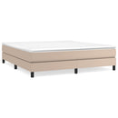 Boxspring sengeramme 180x200 cm kunstlæder cappuccinofarvet
