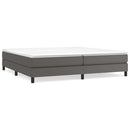 Boxspring sengeramme 200x200 cm kunstlæder grå