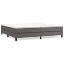 Boxspring sengeramme 200x200 cm kunstlæder grå