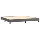 Boxspring sengeramme 200x200 cm kunstlæder grå