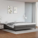 Boxspring sengeramme 200x200 cm kunstlæder grå