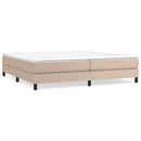 Boxspring sengeramme 200x200 cm kunstlæder cappuccinofarvet
