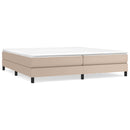 Boxspring sengeramme 200x200 cm kunstlæder cappuccinofarvet