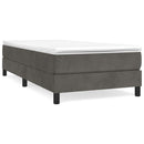 Boxspring sengeramme Mørkegrå 80x200 cm Fløjl