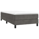 Boxspring sengeramme Mørkegrå 90x190 cm Fløjl