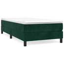 Boxspring sengeramme Mørkegrøn 90x190 cm Fløjl