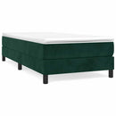 Boxspring sengeramme Mørkegrøn 90x190 cm Fløjl