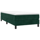 Boxspring sengeramme Mørkegrøn 90x190 cm Fløjl