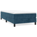 Boxspring sengeramme Mørkeblå 90x190 cm Fløjl