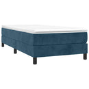 Boxspring sengeramme Mørkeblå 90x190 cm Fløjl