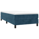 Boxspring sengeramme Mørkeblå 90x200 cm Fløjl
