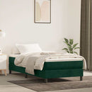 Boxspring sengeramme Mørkegrøn 100x200 cm Fløjl