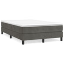 Boxspring sengeramme Mørkegrå 120x200 cm Fløjl